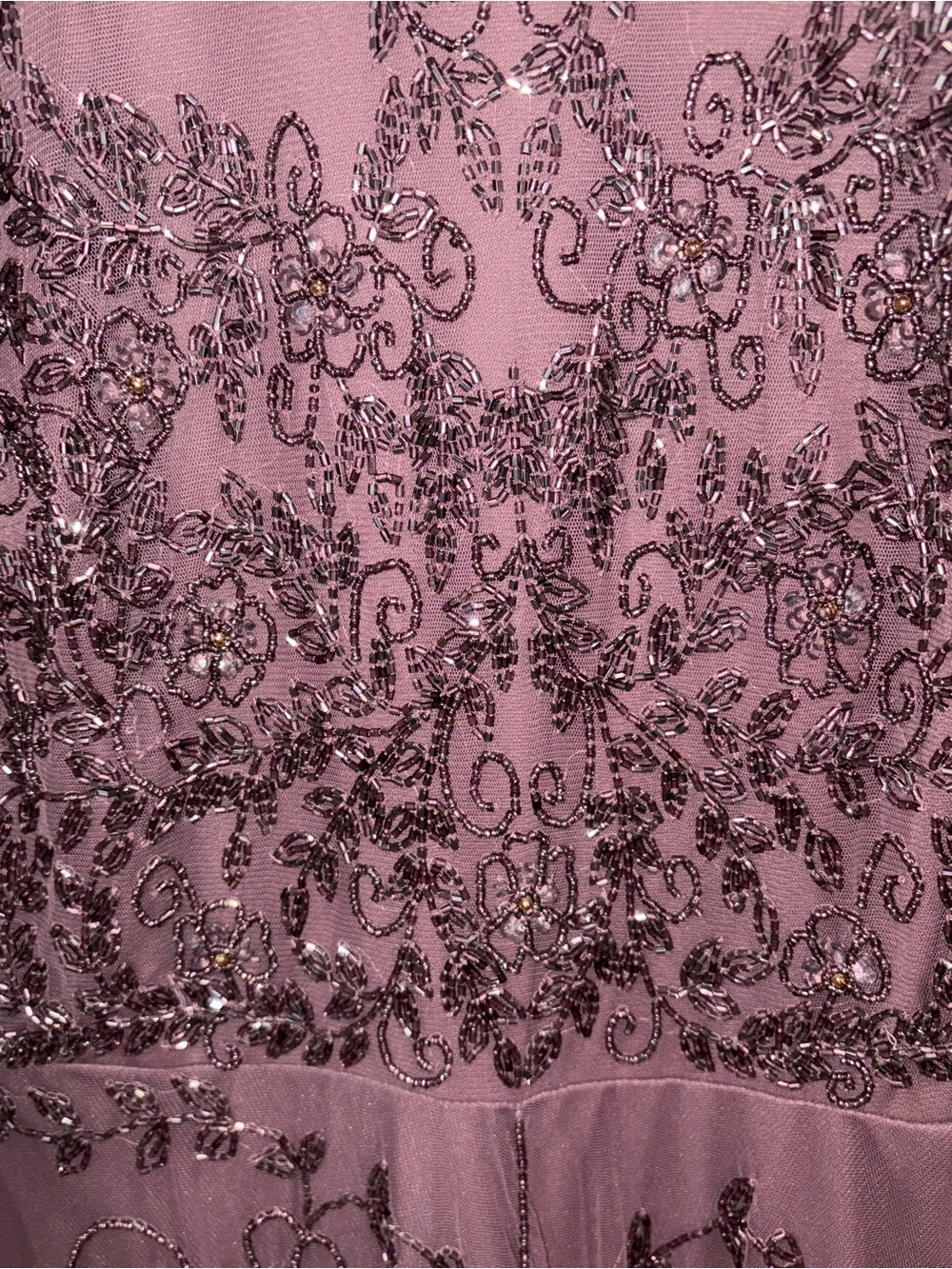 NWT Pisarro Nights Beaded Mesh Formal Gown Mauve - Size 8 - Picture 3 of 8